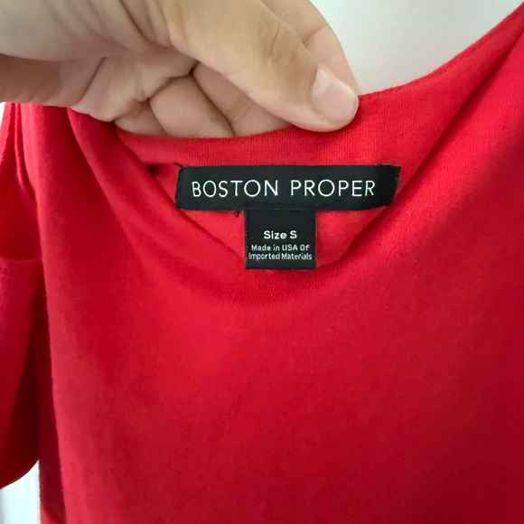 Boston Proper Red Cold Shoulder Top Red - Picture 2 of 5
